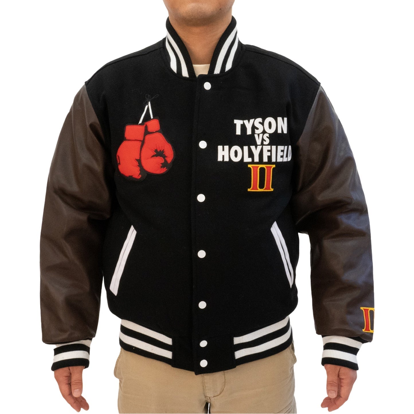 TYSON VS HOLYFIELD SOUVENIR VARSITY JACKET (BLACK)