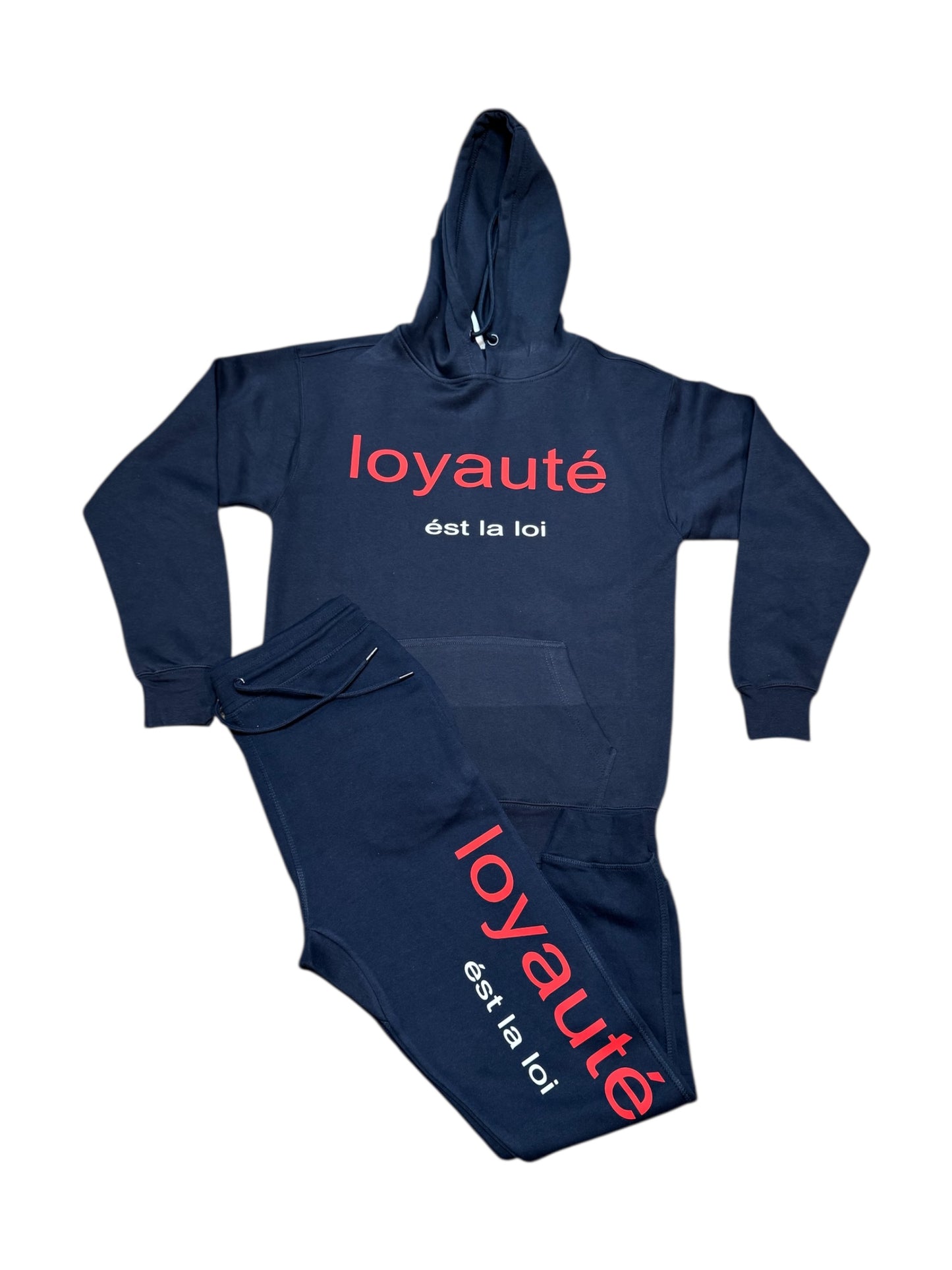 loyaute' Enormous Logo Jogger Set (Navy)