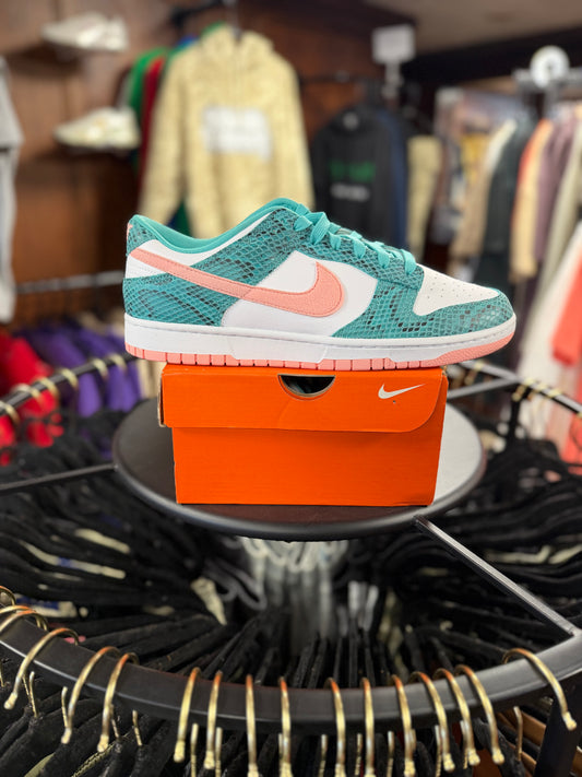 Nike Dunk Low Snakeskin Washed Teal Bleached Coral
