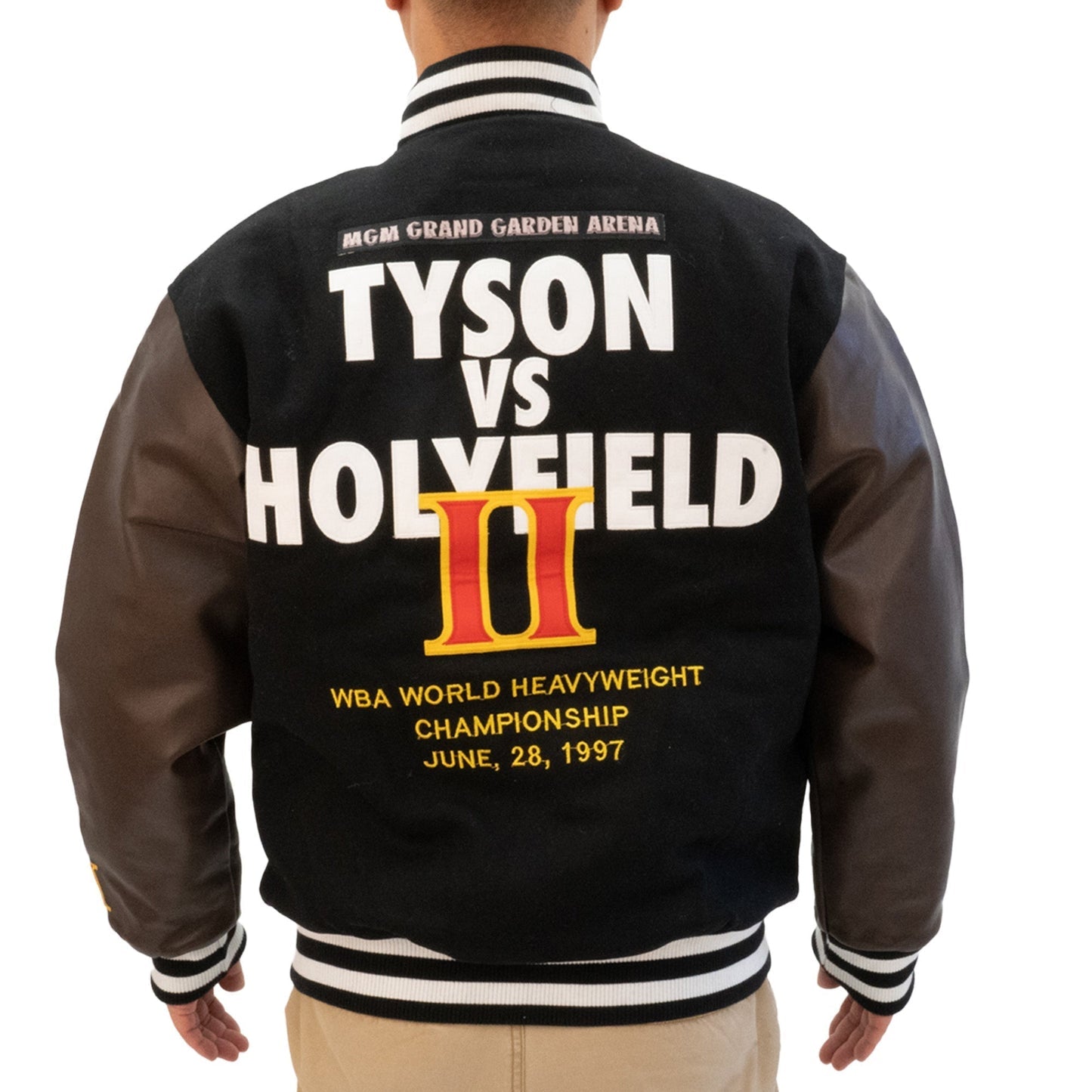 TYSON VS HOLYFIELD SOUVENIR VARSITY JACKET (BLACK)